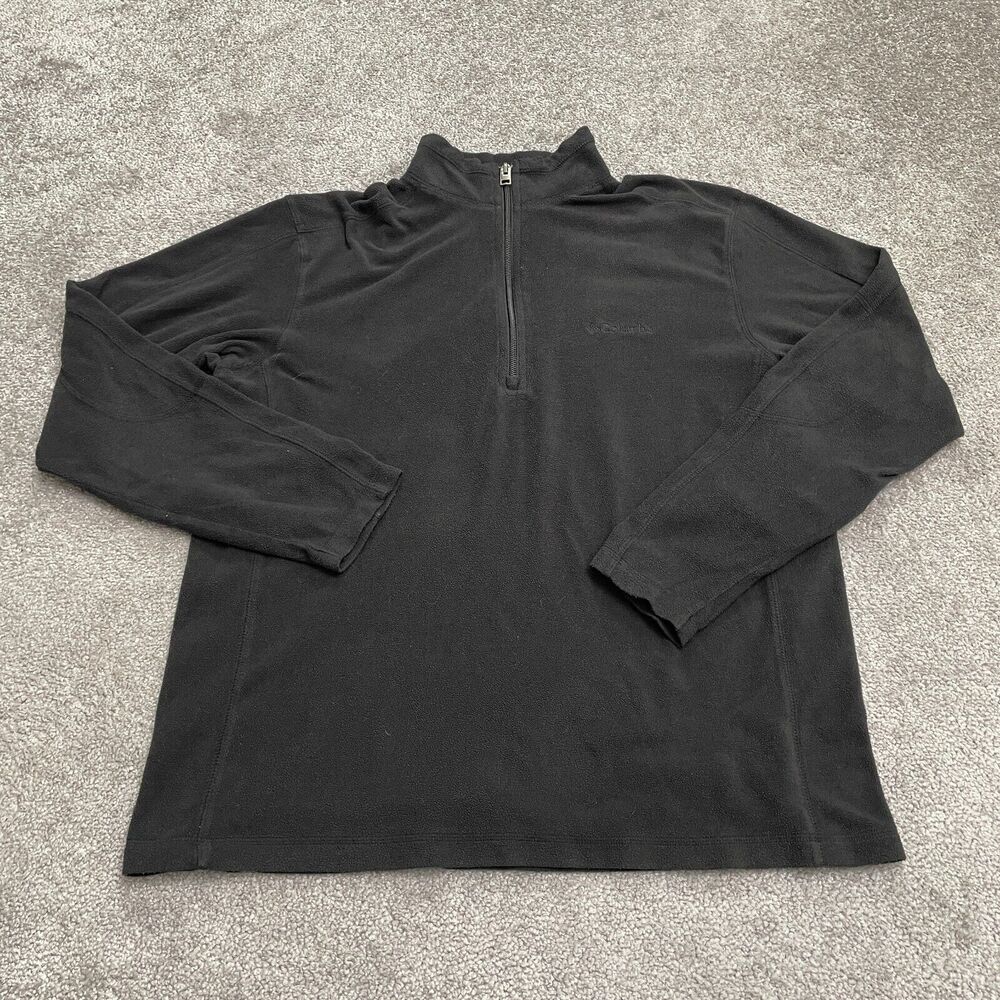 Columbia Klamath Range Fleece Jacket Mens Medium Black 1/2 Zip Outdoor Hiking